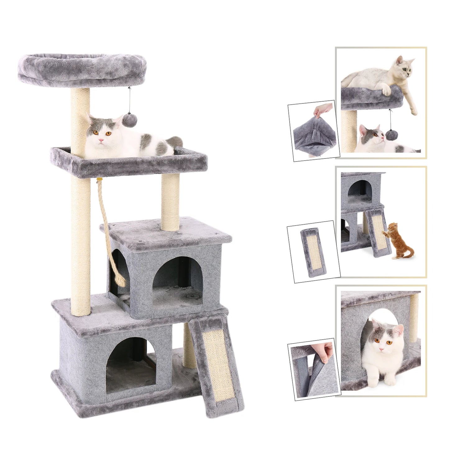 Pet Cat Jumping Toy with Ladder Scratching