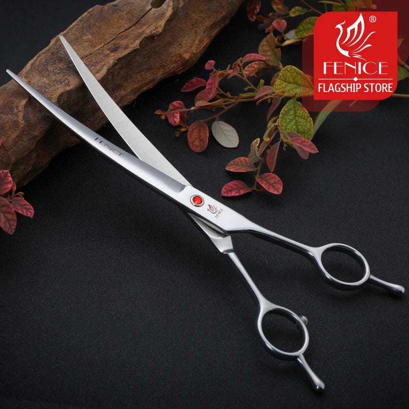 Professional Dog Cat Hair Trimming Shear Up Curved Scissors