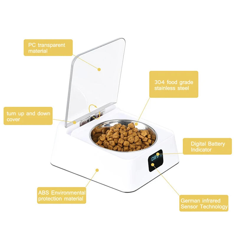 Bowl with feeding sensor for cats and dogs