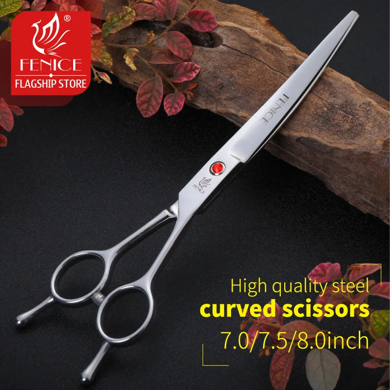 Professional Dog Cat Hair Trimming Shear Up Curved Scissors