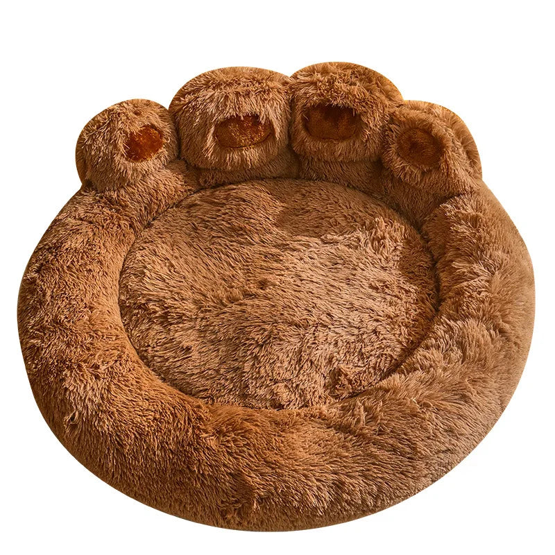 Bed for dogs and cats in the shape of a bear paw